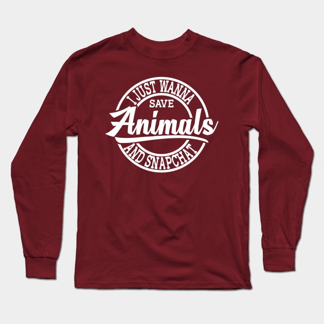 Snap chat and Save Animals Long Sleeve T-Shirt by Positivevibe